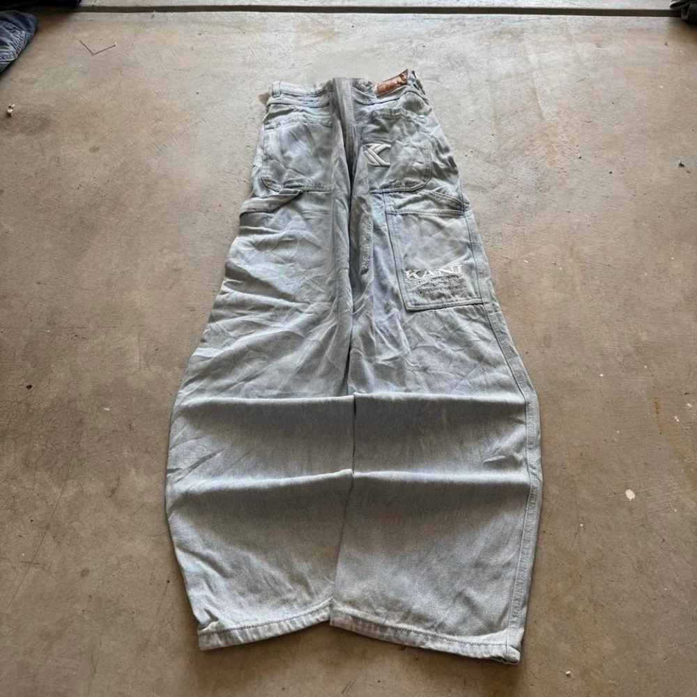 Baggy Karl Kani Carpenter Jnco Styl Embroidered Y2k Vintage Denim Jeans 36x34